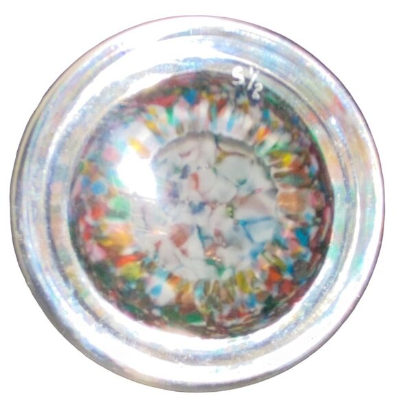 Murano Millefiori Daisy Glass Paperweight 5-1/2" Vintage Italy Handmade Floral A - Picture 6 of 7